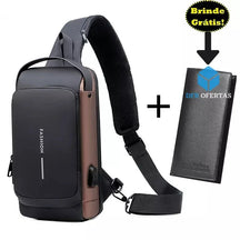 Bolsa de Ombro com Sistema Antifurto e Carregamento Usb + Brindes