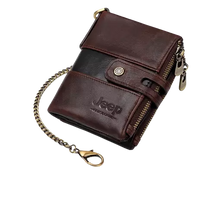 Carteira Masculina de Couro Genuíno Jeep + Brindes