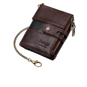 Carteira Masculina de Couro Genuíno Jeep + Brindes