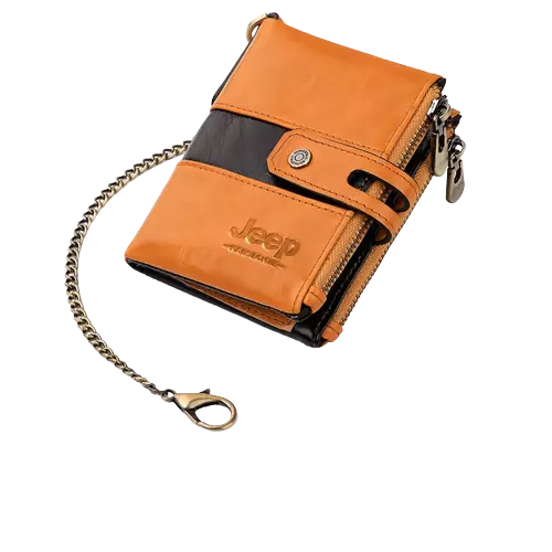 Carteira Masculina de Couro Genuíno Jeep + Brindes