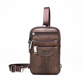Bolsa Masculina Transversal de Couro Jeep Original