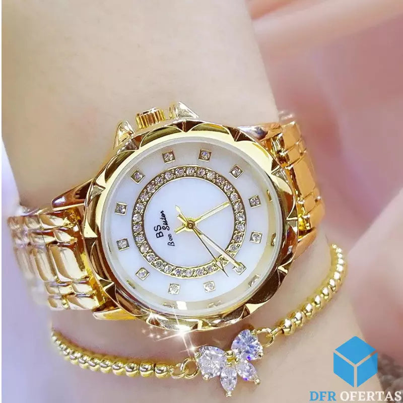 Relógio Feminino de Luxo Elegance + Brindes