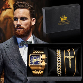 Kit Relógio Masculino Elegante e Resistente