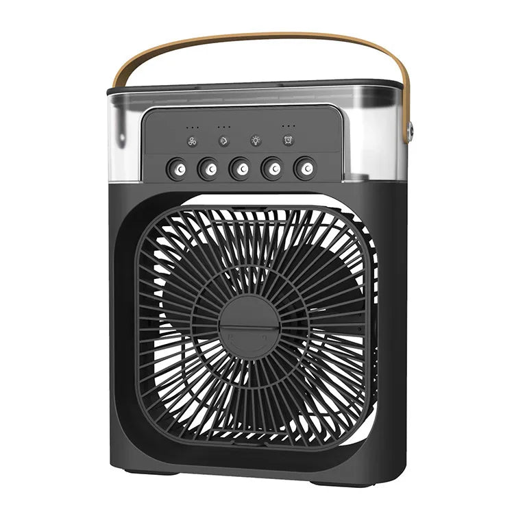 Mini Ventilador e Umidificador de Ar Portátil 3 em 1