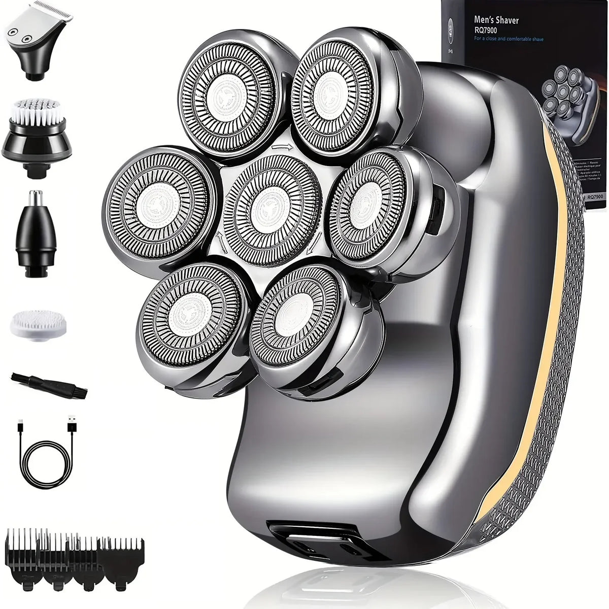 Barbeador Masculino 6 em 1 Impermeável Ultrapotente - Shavepro