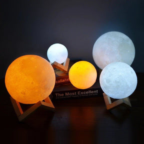 Luminária Decorativa Abajur Lua Cheia 3d 16 Cores