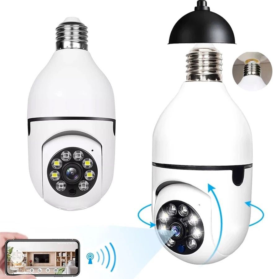 Câmera Giratória 360° Wifi Full Hd Com Visão Noturna
